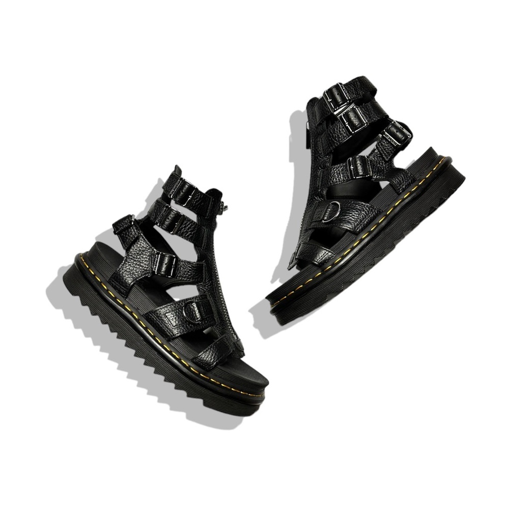 Free People x Dr. Martens Olson Zipper Gladiator Strap Sandals Black